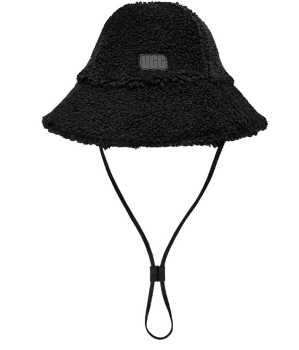 UGG Fluff Microfur Lined Bucket Hat Small Medium Black NWOT